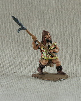 Thracian Warrior, dorudrepanon 
THracians from [url=http://www.donnington-mins.co.uk/]Donnington[/url], painted by their painting service. THF08 Warrior
dorudrepanon (two handed sickle), pelta on back
Keywords: thracian
