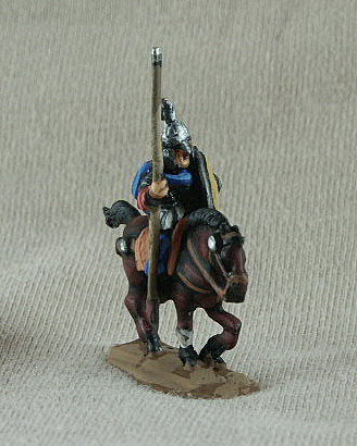 Vandal Mounted Noble
Vandal cavalry from [url=http://www.donnington-mins.co.uk/]Donnington[/url] and painted by their painting service. DNC04 mail shirt with pteruges, spear, plumed spangenhelm, cloak, round shield

Keywords: Vandal gothcav ebulgar visigoth