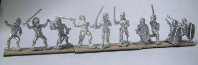 Unclothed  Gallic Warriors from Fantassin
Shots of new Gallic range (pack code AGL-03) from Fantassin / [url=http://www.warmodelling.com]Warmodelling.com[/url] next to Xyston Galatians (3 figures on the left) and Essex celts (4 figures on the right) to show relative sizes 
Keywords: Gallic Galatian