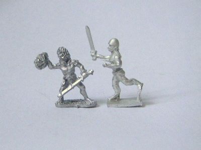 Unclothed Gallic Warriors from Fantassin
Shots of new Gallic range (pack code AGL-03) from Fantassin / [url=http://www.warmodelling.com]Warmodelling.com[/url] next to head-carrying Xyston Geasati to show size 
Keywords: Gallic Galatian