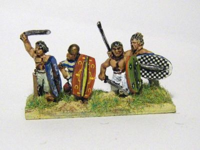Gauls & Celts
Mixed manufacturers using VVV shield transfers. Painted with inked flesh (Windsor & Newton peat brown)
Keywords: gallic celt