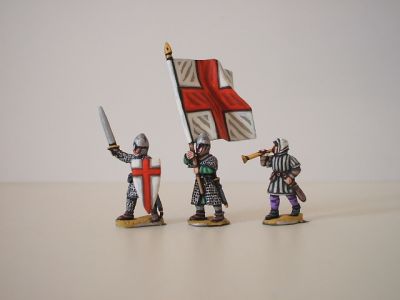 Crusader Heavy Infantry Command (Officer, trumpeter, flag-bearer)
1150 to 1190 Crusader range from [url=http://www.legio-heroica.com/Crociati-en.html]Legio Heroica[/url] - pictures supplied by the manufacturer
Keywords: crusader latins effoot