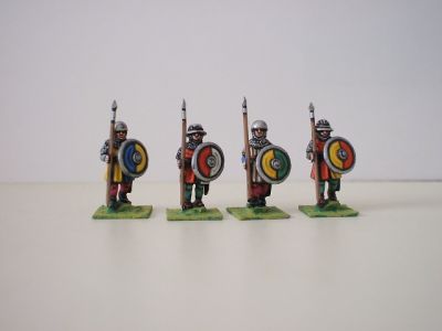 Feudal Heavy infantry 1195-1250 (cervelliere/Chapel de F�r) - round shield
1195 to 1250 Feudal range from [url=http://www.legio-heroica.com/]Legio Heroica[/url]. Pictures provided by the manufacturer Heavy infantry 1195-1250 (cervelliere/Chapel de F�r) - round shield - 9 variants (just some of them showed)
Keywords: effoot crusader latins emgerman scotsisles