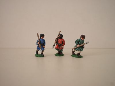 Feudal Javelinmen - 3 variants - 
1195 to 1250 Feudal range from [url=http://www.legio-heroica.com/]Legio Heroica[/url]. Pictures provided by the manufacturer 
Keywords: effoot crusader latins emgerman scotsisles