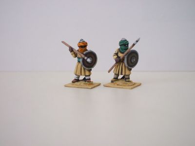 Crusade Era Arab Sudanese javelinmen - 2 variants (Abid al-shira)
Arabs from [url=http://www.legio-heroica.com/Musulmani-en.html]Legio Heroica[/url], pics supplied by the manufacturer 
Keywords: Arab fatimid seljuk ayyubid mamluk berber abbasid