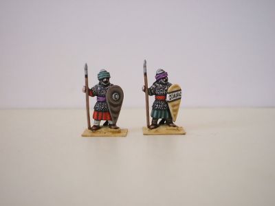 Crusade Era Arab Sirian Armoured spearmen - 2 variants
Arabs from [url=http://www.legio-heroica.com/Musulmani-en.html]Legio Heroica[/url], pics supplied by the manufacturer 
Keywords: Arab fatimid