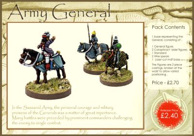 Sassanid Generals
New Sassanid range from [url=http://www.lurkio.co.uk]Lurkio[/url], images produced with the kind permission of the manufacturer. Prices correct as of 10/10
Keywords: Sassanid Parthian Palmyran Kushan sarmatian SAKA