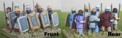Sassanid Levy Spearmen
Sassanids from Italian manufacturer Miniature Wars, painted by Brian at [url=http://50paces.com]50 Paces[/ur]. 
Keywords: Sassanid