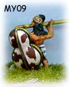 Mycenean Warrior, Kilted throwing JLS fig 8 Shield
Mycenean range from [url=http://www.museumminiatures.co.uk/]Museum Miniatures[/url], pictures kindly provided by the manufacturer
Keywords: trojan