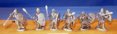 Romano-British Unarmoured Spear/Auxilia
Romano-British from [url=http://www.splinteredlightminis.com]Splintered Light[/url]. Photos with kind permission of the manufacturer. 
Keywords: Romano LIR
