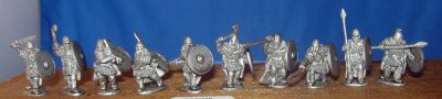 Heavy infantry in cloaks
Saxons from [url=http://www.splinteredlightminis.com]Splintered Light[/url]. Photos by permission of the manufacturer. 
Keywords: saxon
