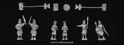 Vexilia Philistine foot command. (4 figures).
Philistines from [url=http://www.vexillia.ltd.uk/venexia/shop15_bib.html]Venexia[/url]
Keywords: Philistine
