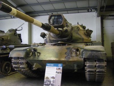 M60 A1 RISE
[url=http://en.wikipedia.org/wiki/M60_Patton]M60 series[/url] In 1963, the M60 was upgraded to the M60A1. This new variant, which stayed in production until 1980, featured a larger, better-shaped turret and improvements to the armor protection and shock absorbers. The M60A1 was also equipped with a stabilization system for the main gun. However, the M60A1 was still not able to accurately fire on the move, as the system only kept the gun pointed in the same general direction while the tank was traveling cros
