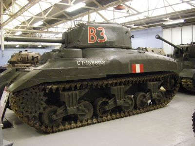 Sherman
When the Sherman tank arrived in North Africa in 1942, it was clearly superior to both the Panzer III German main battle tank and the short barreled version of the Panzer IV. Against the 75mm KwK 40 L/43 long barreled Panzer IV the match was about even. For this reason, the US Army believed the Sherman would be completely adequate to win the war, and no pressure was exerted for further tank development
