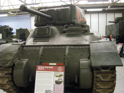RAM Cruiser
The Tank, Cruiser, Ram was a cruiser tank designed and built by Canada in the Second World War, based on the U.S. M3 Medium tank. Due to standardization on the American Sherman tank for frontline units, it was used exclusively for training purposes and was never used in combat as a gun tank. The chassis was used for several other combat roles however, such as a flamethrower tank, observation post, and armoured personnel carrier.

