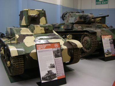 Vickers-Armstrong Commercial export tank
The company was also known for its tank designs, starting with the widely used Vickers 6-Ton. It also produced the influential, if never actually produced, Independent A1E1 tank. One of the company's most important designs was the Valentine Infantry Tank, produced in the thousands in World War II. The military vehicle manufacturing interests were divested into Vickers plc, and would later pass to Alvis Vickers, now part of BAE Systems Land and Armaments.
