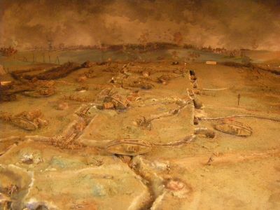 Model of the attack on Arras
The Battle of Arras was a British offensive during the First World War. From 9 April to 16 May 1917, British, Canadian, New Zealand, Newfoundland, and Australian troops attacked German defences near the French city of Arras on the Western Front.
