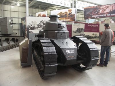 FT 17
The Renault FT's configuration � crew compartment at the front, engine compartment at the back, and main armament in a revolving turret � became and remains the standard tank layout. Armour historian Steven Zaloga has called the Renault FT "the world's first modern tank"

