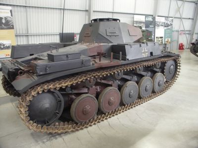 Pz II
The Panzer II is the common name used for a family of German tanks used in World War II. The official German designation was Panzerkampfwagen II (abbreviated PzKpfw II).
Although the vehicle had originally been designed as a stopgap while larger, more advanced tanks were developed, it nonetheless went on to play an important role in the early years of World War II, during the Polish and French campaigns. The Panzer II was the most numerous tank in the German Panzer divisions beginning with the invasion of France. It was used in both North Africa against the British and on the Eastern Front against the Soviet Union.
