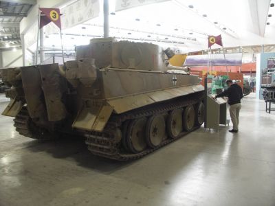 The Tiger I
Tiger I is the common name of a German heavy tank developed in 1942 and used in World War II. The final official German designation was Panzerkampfwagen VI Tiger Ausf.E, often shortened to Tiger. It was an answer to the unexpectedly impressive Soviet armour encountered in the initial months of the Axis invasion of the Soviet Union, particularly the T-34 and the KV-1.
