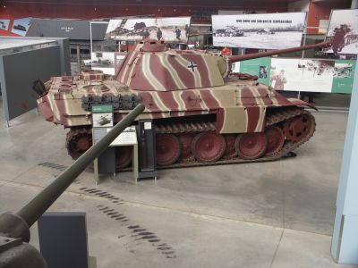 Panther 
Panther is the common name of a medium tank deployed by Nazi Germany in World War II from mid-1943 to the end of the European war in 1945. It was intended as a counter to the Russian T-34, and as a replacement for the Panzer III and Panzer IV. While never replacing the latter, it served alongside it and the heavier Tiger tanks until the end of the war.
