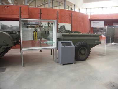 Churchill Crocodile
The flamethrower equipment was produced as a kit that REME workshops could fit in the field, converting any available Churchill Mk VII. The conversion kit consisted of the trailer, an armoured pipe fitted along the underside of the tank, and the projector, which replaced the hull mounted Besa machine gun. The Crocodile was therefore still able to function as a gun tank with its turret mounted Ordnance QF 75 mm gun.
