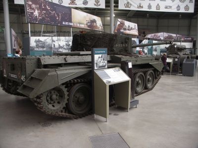 Cromwell
The Cromwell and the related Centaur were the product of further development of British cruiser tanks, and they were designed as the replacement for the Crusader tank, which although not yet in service would become obsolete in time. In late 1940, the General Staff set out the specifications for the new tank, and designs were submitted in early 1941. The tank would be fitted with the QF 6 pounder gun with the expectation that it would enter service in 1942.
