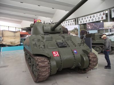 Sherman
The armor of the M4 was effective against most early war anti-tank weapons, but was easily penetrated by later German tank guns and anti-tank guns. Early versions had unfortunate shot traps, locations where the effect of slope was greatly reduced, located just in front of the driver and assistant driver.
