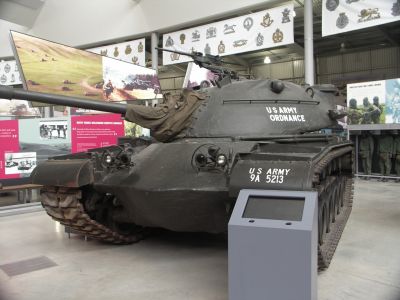 M48 
The M48 Patton is a medium tank that was designed in the United States. It was the third and final tank to be officially named after General George S. Patton, commander of the U.S. Third Army during World War II and one of the earliest American advocates for the use of tanks in battle
