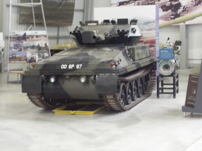 Scorpion
The FV101 Scorpion is a British armoured reconnaissance vehicle. It was the lead vehicle and the fire support type in the Combat Vehicle Reconnaissance (Tracked), CVR(T), family of seven armoured vehicles. Manufactured by Alvis it was introduced into service with the British Army in 1973 and served until 1994
