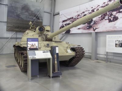 T62
The T-62 is a Soviet main battle tank, a further development of the T-55. Its 115 mm gun was the first smoothbore tank gun in use.
The T-62 was produced between 1961 and 1975. It became a standard tank in the Soviet arsenal, partly replacing the T-55, although that tank continued to be manufactured in the Soviet Union and elsewhere after T-62 production was halted. The T-62 was later replaced in front-line service by the T-72.
