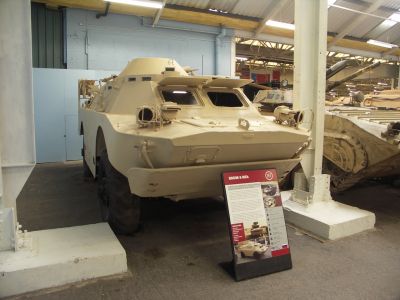 BRDM 2 
The BRDM-2 literally "Combat Reconnaissance/Patrol Vehicle" �[4]) is an amphibious armoured patrol car used by Russia and the former Soviet Union. It was also known under designations BTR-40PB, BTR-40P-2 and GAZ 41-08. This vehicle, like many other Soviet designs, has been exported extensively and is in use in at least 38 countries.
