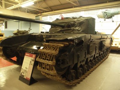 Tank, Infantry, Black Prince (A43)
Tank, Infantry, Black Prince (A43) was the name assigned to an experimental development of the Churchill tank with a larger, wider hull and a QF 17-pounder (76 mm) gun. It was named after Edward, the Black Prince, a famous 14th century military leader. Black Prince prototype number four, at the Bovington Tank Museum (2008). The red-painted frame on the turret top is a sighting vane to allow rough but quick aliment of the gun in traverse when viewed through the commander's periscope
