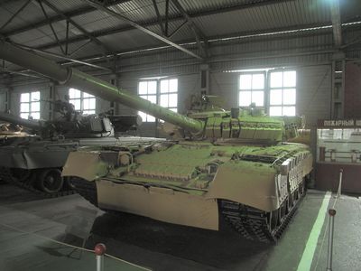 Reactive armour on T80
Reactive armour on T80