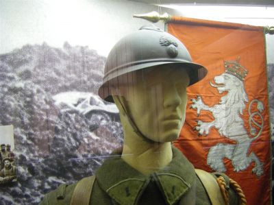 A French Adrian Helmet 
Photos from the [url=http://www.vhu.cz/cs/stranka/armadni-muzeum/]Prague Military Museum[/url] �i�kov, showcasing history of the Czech and Czechoslovak Military
