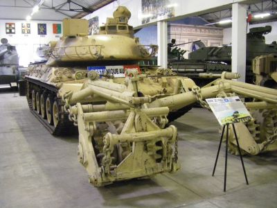 AMX 30 remote control anti mine version
The AMX-30 is a main battle tank designed by GIAT and first delivered to the French Army in 1966. THis one has remote control and russian retrofitted mine rollers
