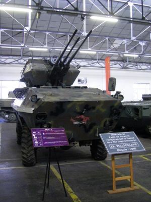 BOV 30
BOV 30 - BOV was used for internal security and military duties. It was most commonly used by territorial defence units, in several variants equipped with machine guns, water cannons, smoke and tear gas dispensers for crowd control and riots.

BOV has a long combat use on the territory of the former Yugoslavia. At the beginning of the first riots in Slovenia and Croatia military police units of the JNA often used BOVs that have mainly served to protect convoys of the JNA.

