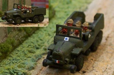 French 
From [url=http://www.pithead-miniatures.tk/]Pithead Miniatures[/url]
475 examples of the Laffly S20TL artillery tractor were serving in the French army around the time of the German invasion of 1940, they were used to tow light artillery pieces like the 25mm anti tank gun . The model comes with 5 crew figures. 
Keywords:  French